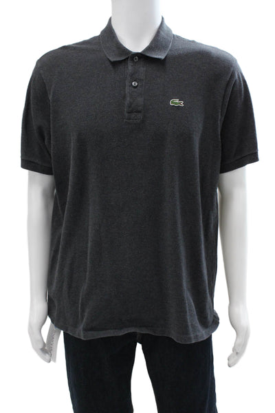 Lacoste Mens Collared Dark Gray Short Sleeve Polo 100% Cotton Size 7