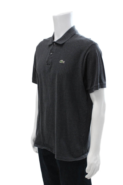 Lacoste Mens Collared Dark Gray Short Sleeve Polo 100% Cotton Size 7