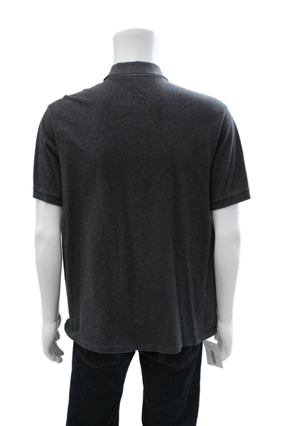Lacoste Mens Collared Dark Gray Short Sleeve Polo 100% Cotton Size 7