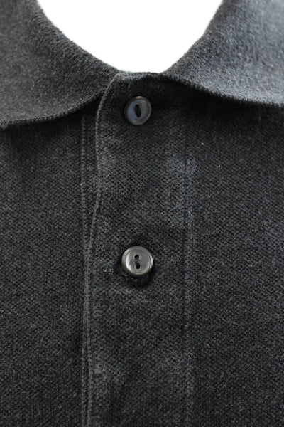 Lacoste Mens Collared Dark Gray Short Sleeve Polo 100% Cotton Size 7
