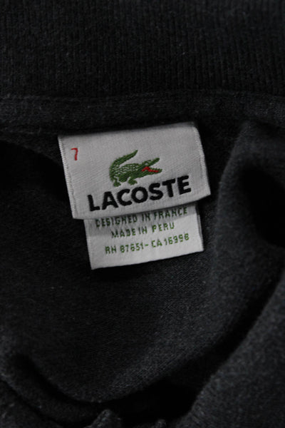Lacoste Mens Collared Dark Gray Short Sleeve Polo 100% Cotton Size 7