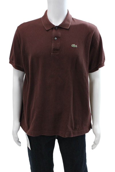 Lacoste Mens Brown Cotton Collared Short Sleeve Polo Big Tall Size 7