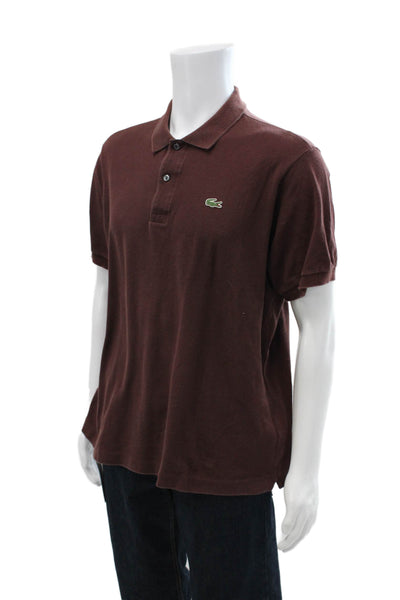Lacoste Mens Brown Cotton Collared Short Sleeve Polo Big Tall Size 7