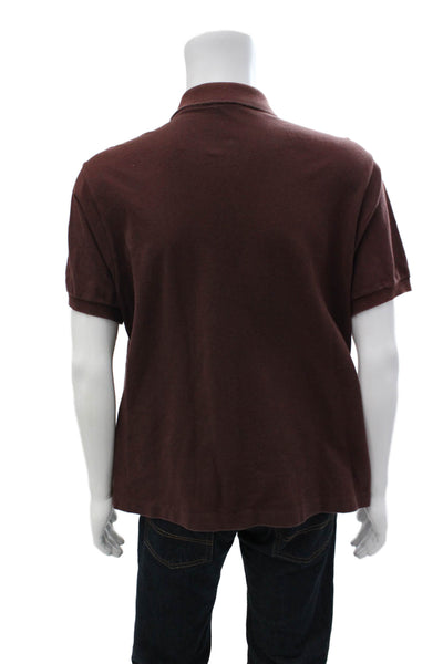 Lacoste Mens Brown Cotton Collared Short Sleeve Polo Big Tall Size 7