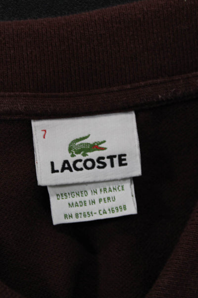 Lacoste Mens Collared Dark Gray Short Sleeve Polo 100% Cotton Size 7
