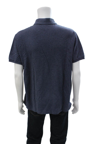 Lacoste Mens Cotton Collar Short Sleeve Polo Shirt Navy Size 2XL