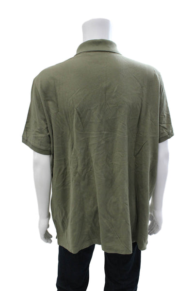 Lacoste Mens Cotton Collar Short Sleeve Polo Shirt Olive Green Size 4XL
