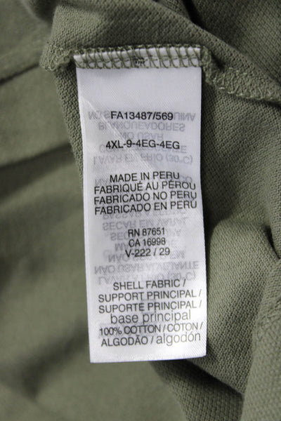 Lacoste Mens Cotton Collar Short Sleeve Polo Shirt Olive Green Size 4XL