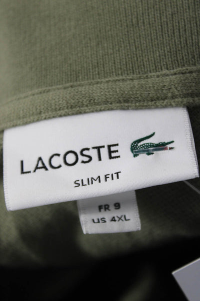 Lacoste Mens Cotton Collar Short Sleeve Polo Shirt Olive Green Size 4XL