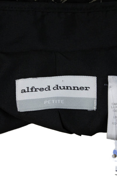 Alfred Dunner Womens Quilted  Jacket Black Mock Neck Tie Size 18P
