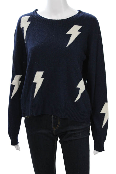 Rails Unisex Wool 80s Graphic Crewneck Pullover Sweater Dark Blue Size M