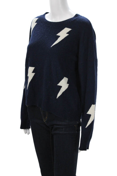 Rails Unisex Wool 80s Graphic Crewneck Pullover Sweater Dark Blue Size M