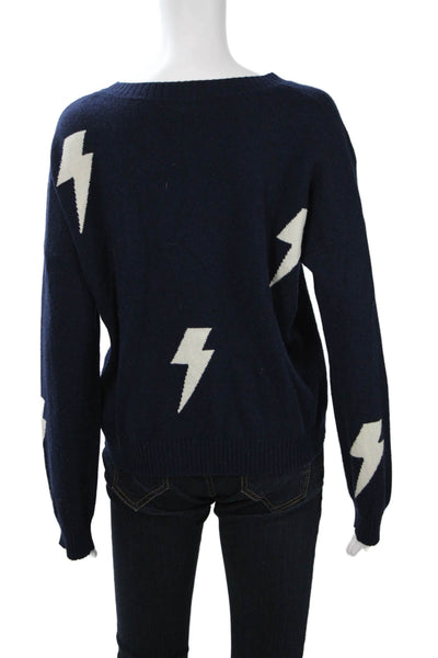 Rails Unisex Wool 80s Graphic Crewneck Pullover Sweater Dark Blue Size M