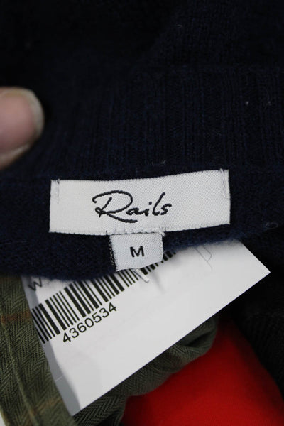 Rails Unisex Wool 80s Graphic Crewneck Pullover Sweater Dark Blue Size M