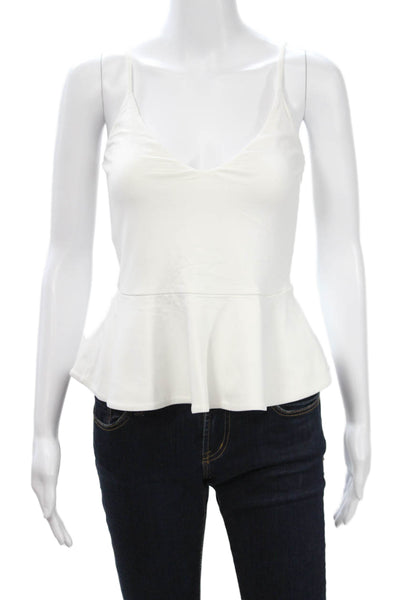 Susana Monaco Women Camisole V-Neck Cotton White Sleeveless Size S