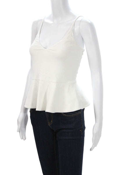 Susana Monaco Women Camisole V-Neck Cotton White Sleeveless Size S