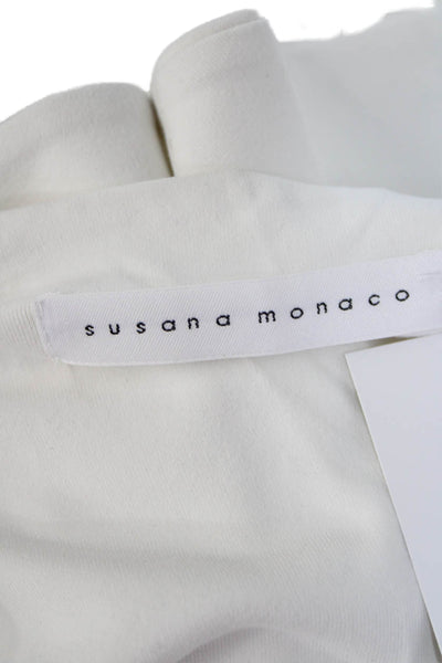 Susana Monaco Women Camisole V-Neck Cotton White Sleeveless Size S