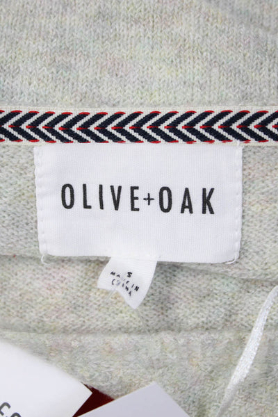 Olive and Oak Unisex Pullover Sweater Beige V Neck Long Sleeve Bohemian Size S
