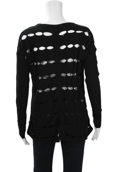 Central Park West Unisex Pullover V-Neck Sweater Black Long Sleeve Size XS