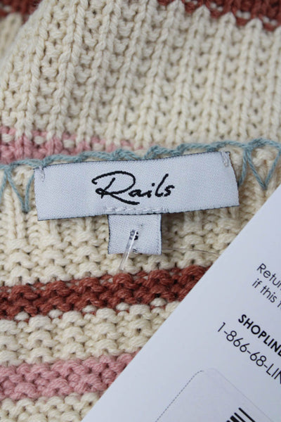 Rails Womens Camisole Beige Striped Square Neck Cotton Size S