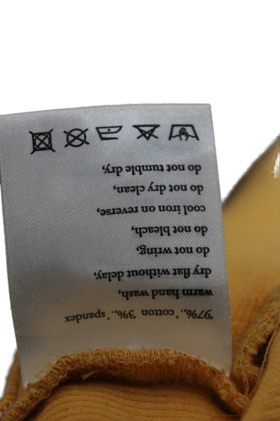 Ksubi Women Camisole Yellow Square Neck Cotton Blend Sleeveless Size S