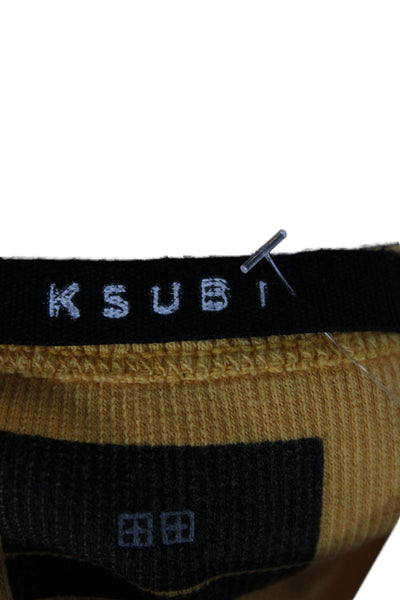 Ksubi Women Camisole Yellow Square Neck Cotton Blend Sleeveless Size S