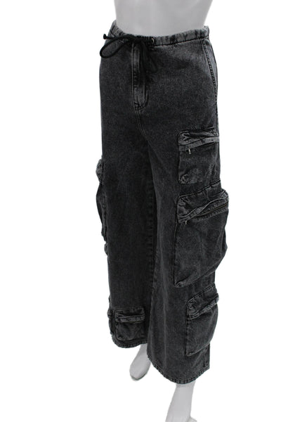 Grlfrnd Unisex Cargo Pants Dark Gray Drawstring High Rise 31in Size S
