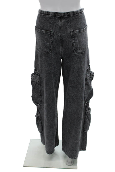 Grlfrnd Unisex Cargo Pants Dark Gray Drawstring High Rise 31in Size S