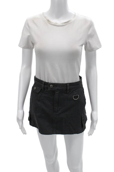 Ksubi Womens Cargo Mini Skirt Dark Gray 100% Cotton Size 24