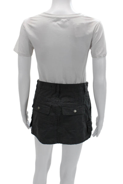 Ksubi Womens Cargo Mini Skirt Dark Gray 100% Cotton Size 24