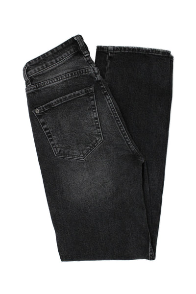 Ksubi Unisex Skinny Jeans Dark Gray High Rise Graphic Print Size 23