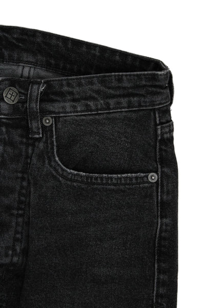 Ksubi Unisex Skinny Jeans Dark Gray High Rise Graphic Print Size 23