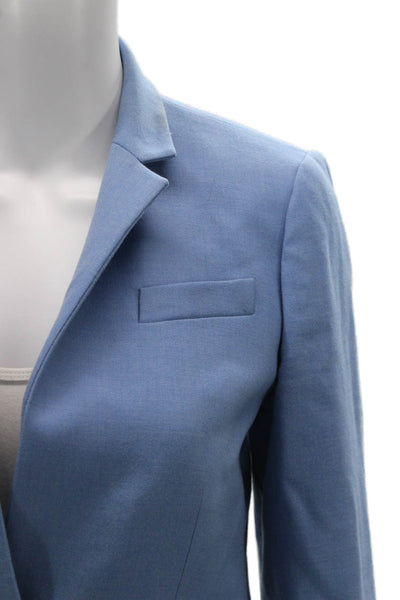 J Crew Unisex Light Blue Wool Blend Collared Button Blazer Size 4P