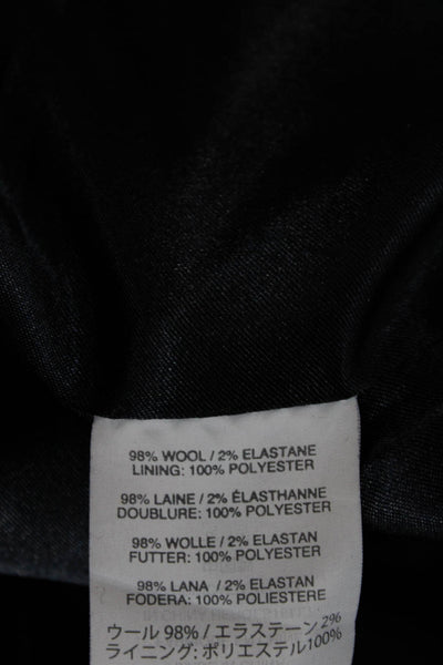 J Crew Women Dark Blue Striped Wool Collared Button Blazer Long Sleeve Size 4P