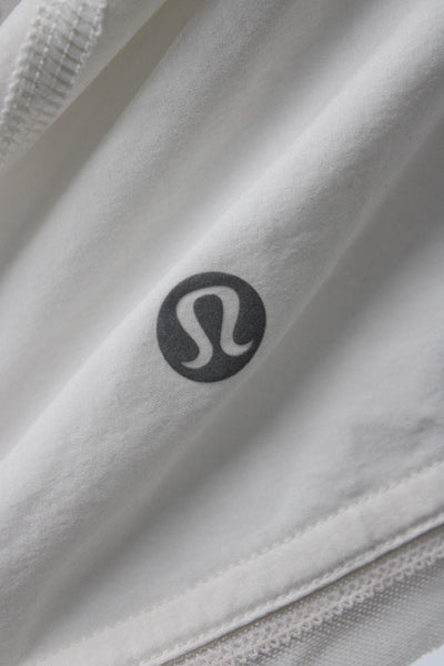 Lululemon Womens High Neck Sleeveless Camisole Zip White Nylon Blend Size S
