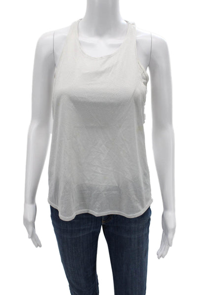 Lululemon Womens White Sleeveless Round Neck Tank Nylon Blend Size S