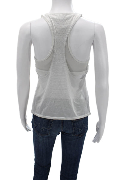 Lululemon Womens White Sleeveless Round Neck Tank Nylon Blend Size S