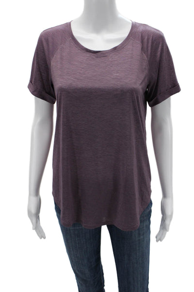 Lululemon Womens Purple Short Sleeve Basic T-Shirt Poly Spandex Blend Size S