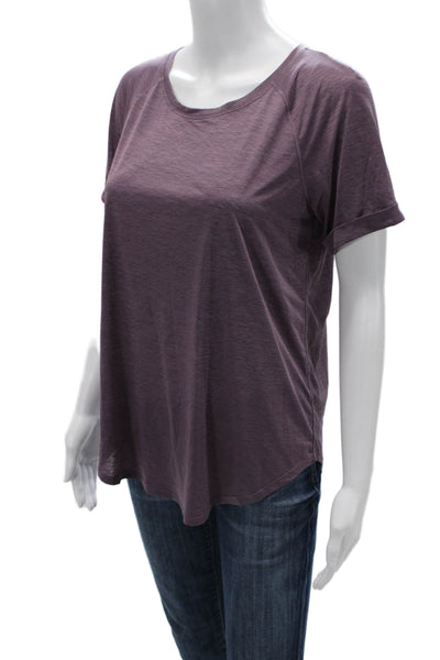 Lululemon Womens Purple Short Sleeve Basic T-Shirt Poly Spandex Blend Size S