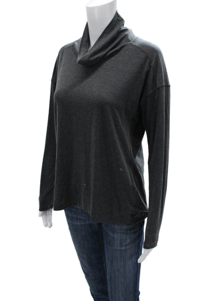 Lululemon Womens Long Sleeve Mock Neck Dark Gray Basic Top Size 6