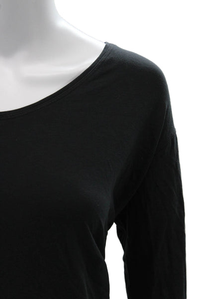 Lululemon Womens Basic V-Neck Long Sleeve T-Shirt Black Polyester Size S