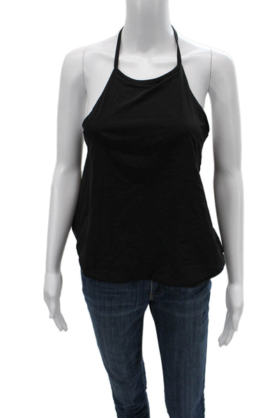 Lululemon Womens High Neck Tank Black Polyester Zip Sleeveless Size S