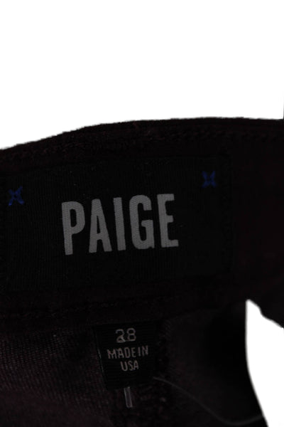 Paige Women Purple Biker Jeggings Mid Rise Button Fly Size 28