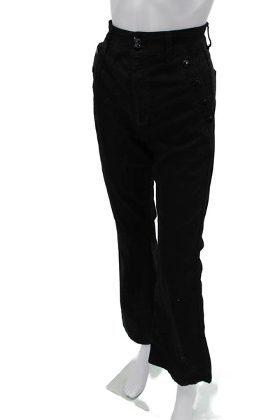 Joes Womens Black High Rise Solid Cotton Stretch Pants 90s Button Size 28