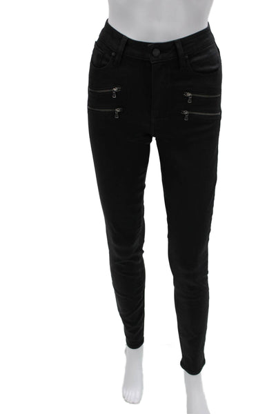 Paige Womens High Rise Biker Jegging Pants Black Size 28