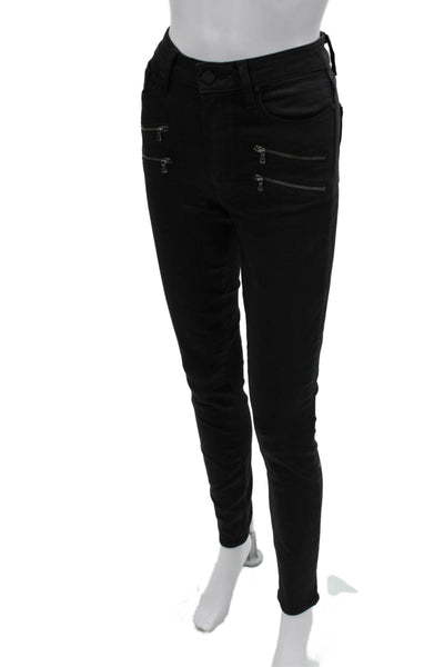 Paige Womens High Rise Biker Jegging Pants Black Size 28