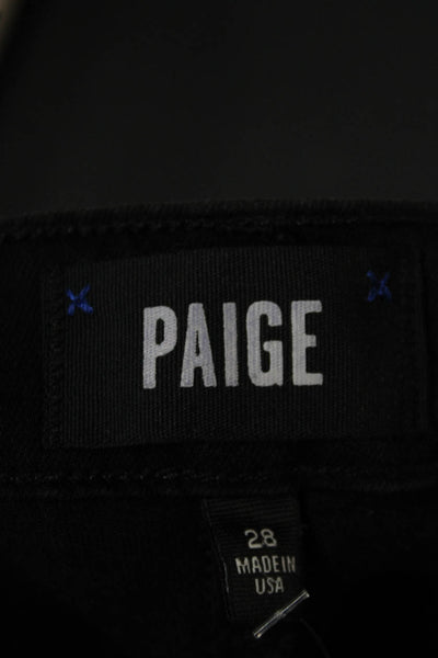Paige Womens High Rise Biker Jegging Pants Black Size 28
