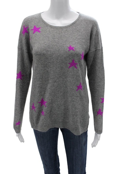 Project Unisex Gray 100% Cashmere Star Graphic Pullover Crewneck Size S