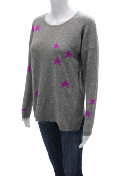 Project Unisex Gray 100% Cashmere Star Graphic Pullover Crewneck Size S