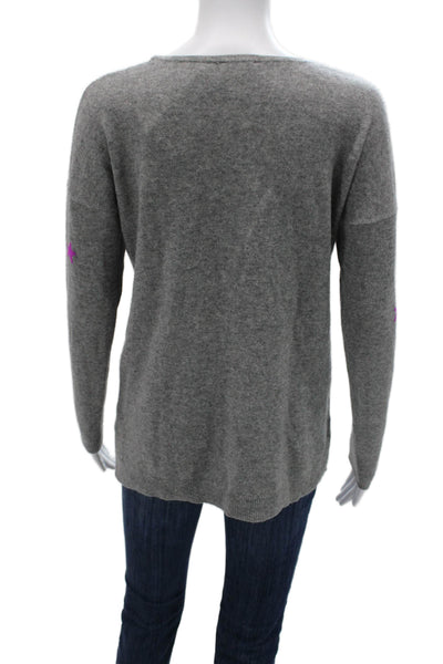 Project Unisex Gray 100% Cashmere Star Graphic Pullover Crewneck Size S